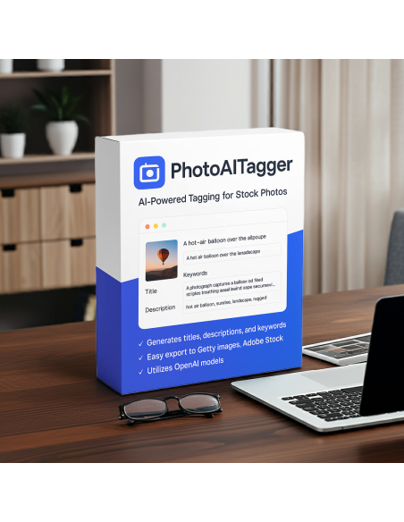 PhotoAITagger-generated metadata in seconds titles, descriptions, tags